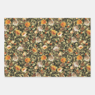 Tri-Garden Floral Vintage Muster Geschenkpapier Set