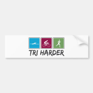 Tri Harder (Triathlon) Autoaufkleber