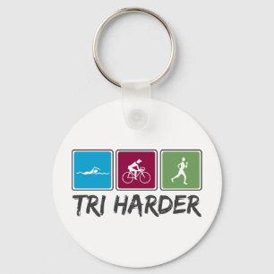 Tri Harder (Triathlon) Schlüsselanhänger