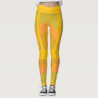 Tri-Line-Design Türkis Rosa Lila Umhängetasche Leggings