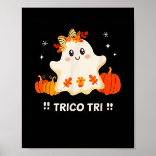 Tri Niedlich Halloween Spooky Mexican Ghost Spangl Poster