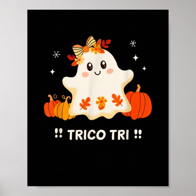 Tri Niedlich Halloween Spooky Mexican Ghost Spangl Poster (Vorne)