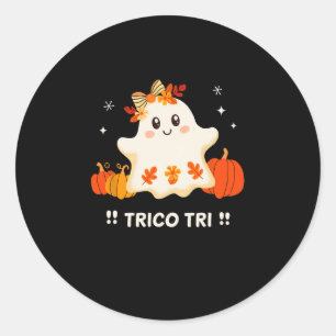 Tri Niedlich Halloween Spooky Mexican Ghost Spangl Runder Aufkleber