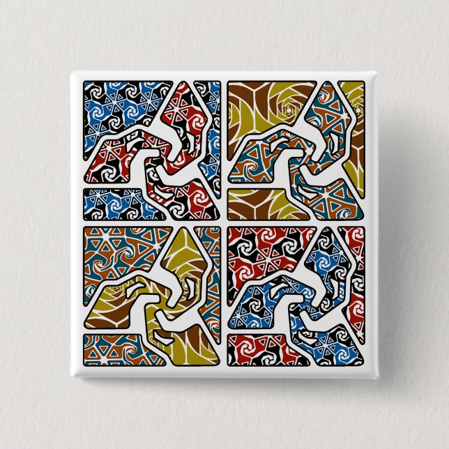 Tri Pfeile mit Trippy hinterem Boden Button (Vorderseite)