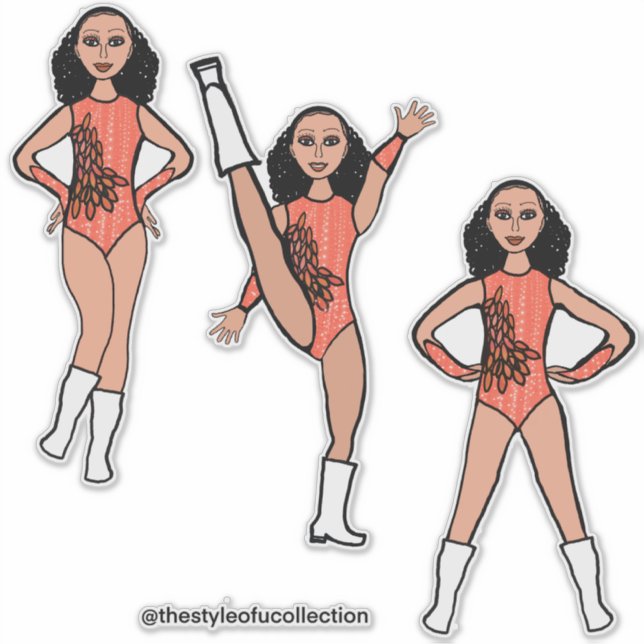 Tri-Pose Dancer Flamingo #2  Sticker (Vorderseite)