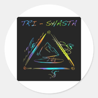Tri Shasta Triathalon Logo Runder Aufkleber