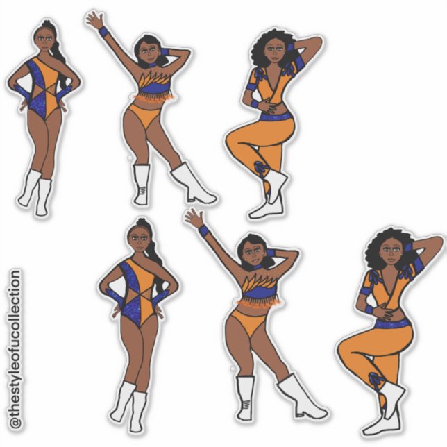 Tri Style Orange & Blue  Dancer #1 Sticker (Vorderseite)