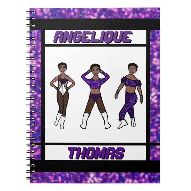 Tri-Styled Dancer Lila & Black Notebook #1 Notizblock (Vorderseite)