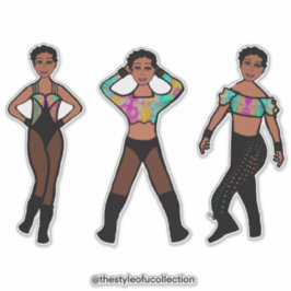 Tri-Styled Dancer Pastel & Black #1 Aufkleber