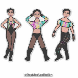 Tri-Styled Dancer Pastel & Black #2 Sticker