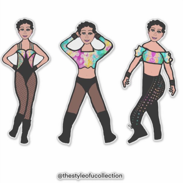 Tri-Styled Dancer Pastel & Black #2 Sticker (Vorderseite)