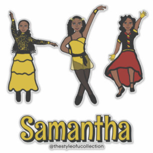 Tri-Styled Red Yellow Black Dancer Aufkleber