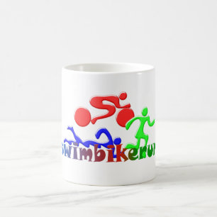 TRI Triathlon-Schwimmen-Fahrrad-Lauf-FARBEzahlen Kaffeetasse