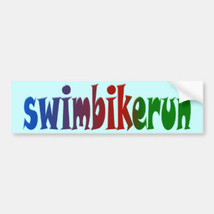 TRI Triathlon-Schwimmen-Fahrrad-Lauf-REGENBOGEN Autoaufkleber