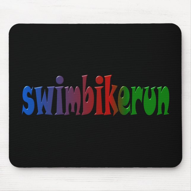 TRI Triathlon-Schwimmen-Fahrrad-Lauf-REGENBOGEN Mousepad (Vorne)