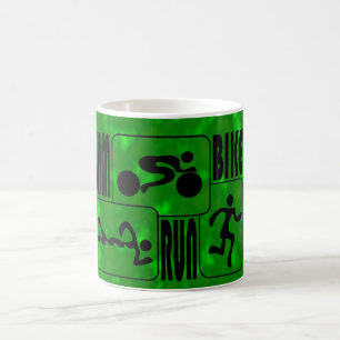 TRI Triathlon-Schwimmen-Fahrrad SCHWARZE Tasse