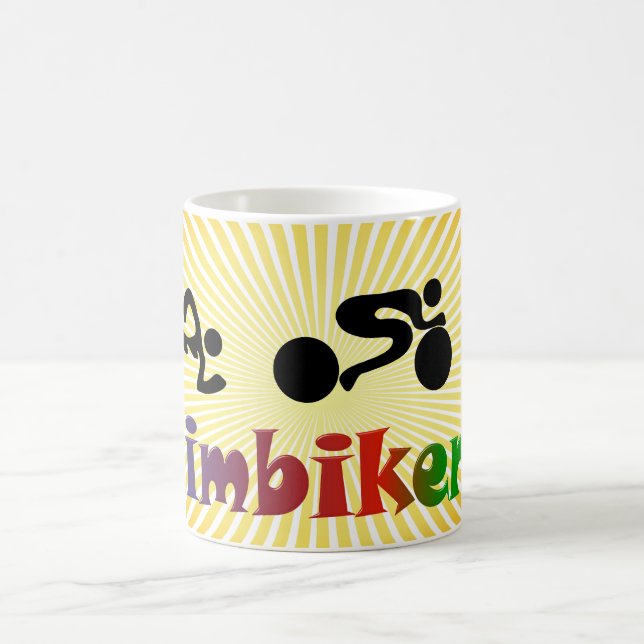 TRI Triathlon-Schwimmen-Fahrrad SCHWARZER Kaffeetasse (Mittel)