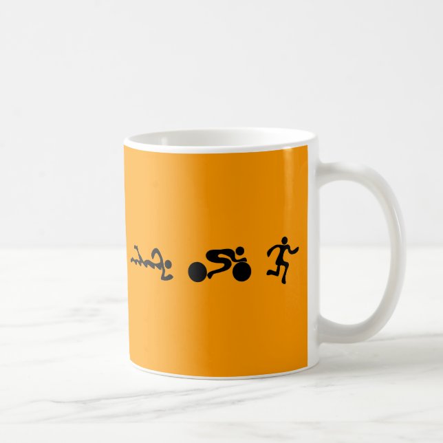 TRI Triathlon-Schwimmen-Fahrrad SCHWARZER Kaffeetasse (Rechts)