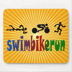 TRI Triathlon-Schwimmen-Fahrrad SCHWARZER Mousepad