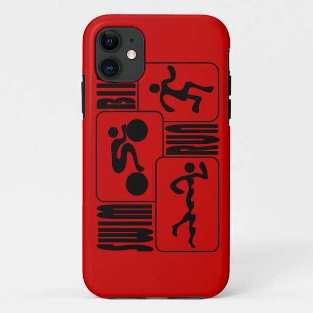 TRI Triathlon-Schwimmen-Fahrrad SCHWARZES Case-Mate iPhone Hülle (Rückseite)