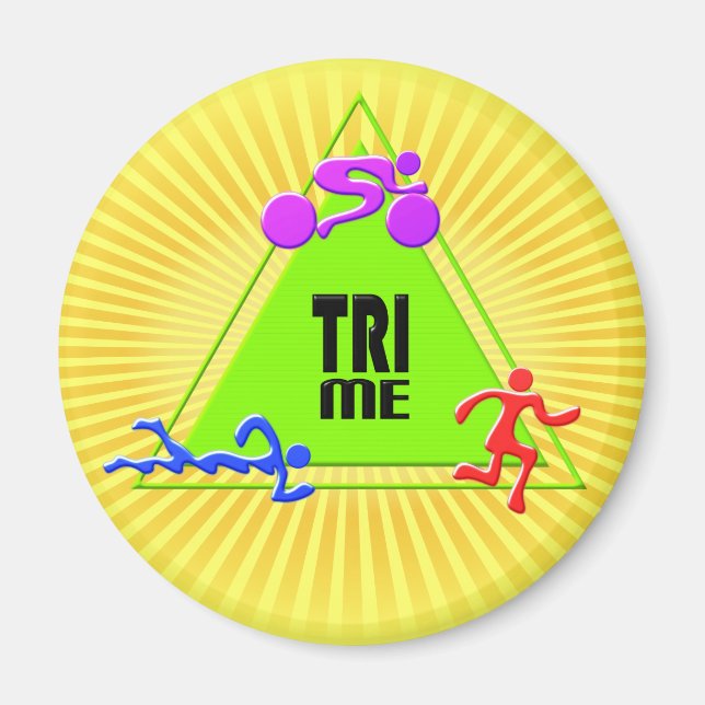 TRI Triathlon Swim Bike Run TRIANGLE TRME Design Magnet (Vorne)