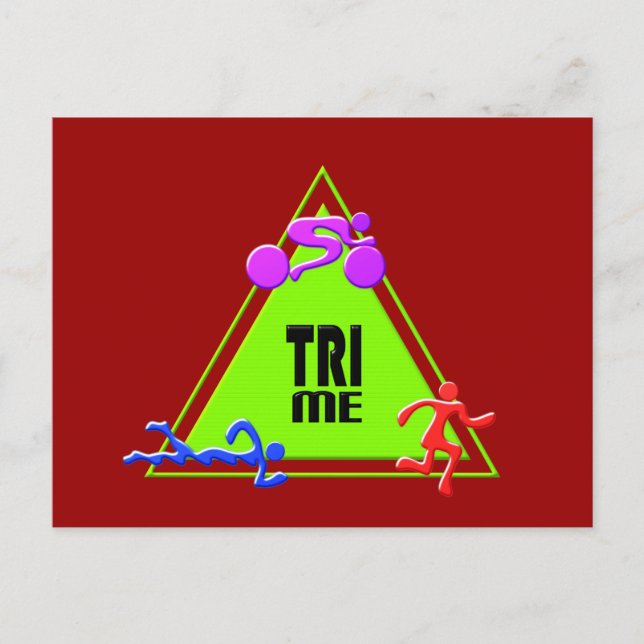 TRI Triathlon Swim Bike Run TRIANGLE TRME Design Postkarte (Vorderseite)