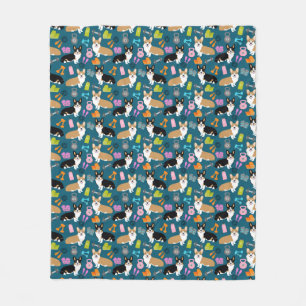 Tri und roter Corgientwurf des Corgis-Trainings - Fleecedecke