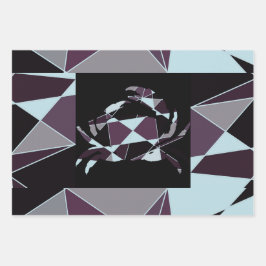 Triangle black grey white maroon Abstract Geschenkpapier Set