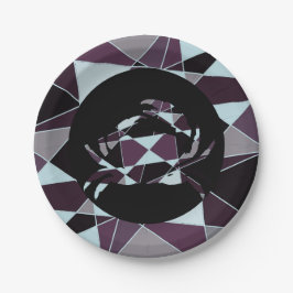 Triangle black grey white maroon Abstract Pappteller