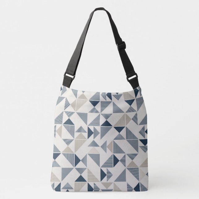 Triangle Blue Tote Bag Tragetaschen Mit Langen Trägern (Vorderseite)