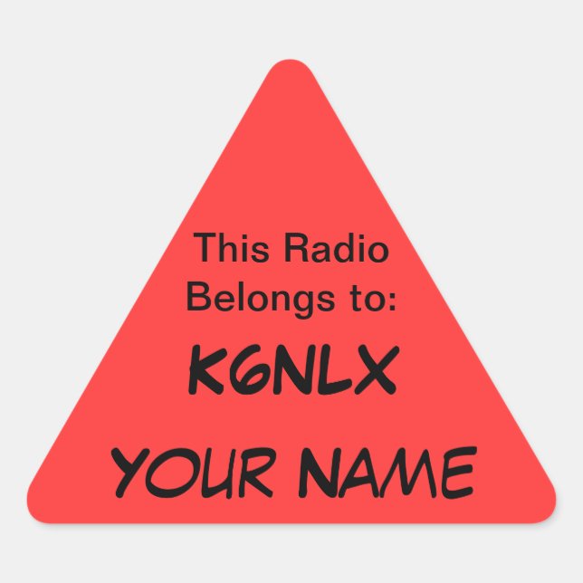 Triangle Call Sign Radio Sticker (Vorderseite)