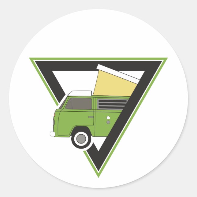 Triangle Classic Camper van Runder Aufkleber (Vorderseite)