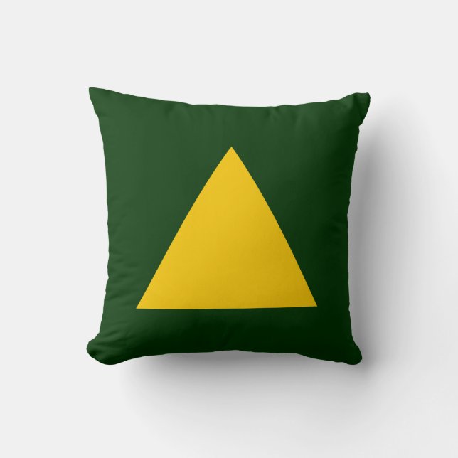 Triangle Colors - Amber und Dk Green Kissen (Vorderseite)