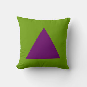Triangle Colors - Plum and Avocado Kissen