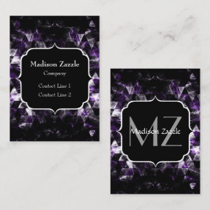 Triangle Geometric Lila Smoky Galaxy Monogram Visitenkarte