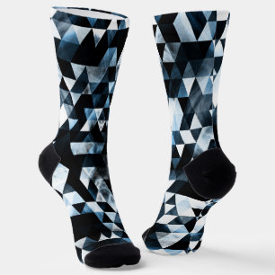 Triangle Geometric Vibrany Blue Smoky Galaxy Socken