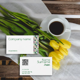 Triangle green türkis beige QR Business Card Visitenkarte