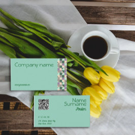 Triangle green türkis grau QR Business Card Visitenkarte