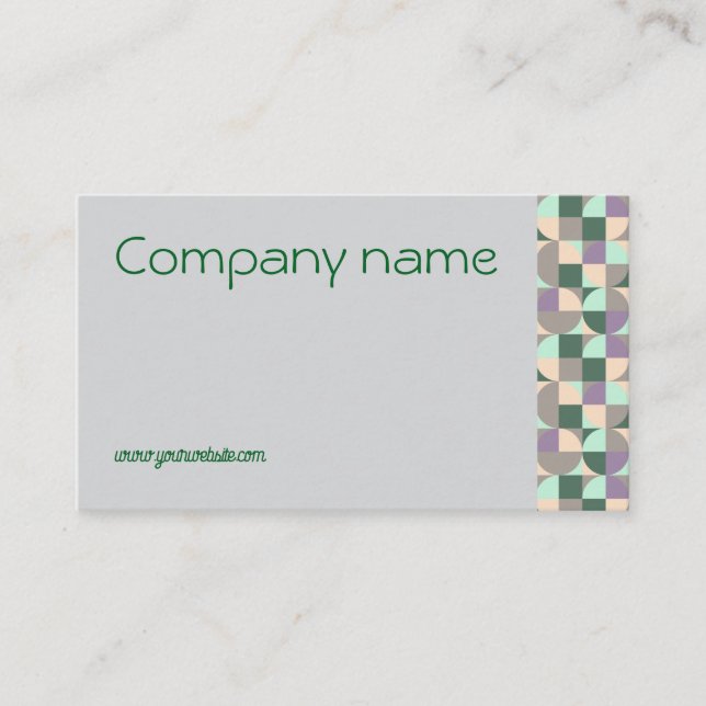 Triangle green türkis grau QR Business Card Visitenkarte (Vorderseite)