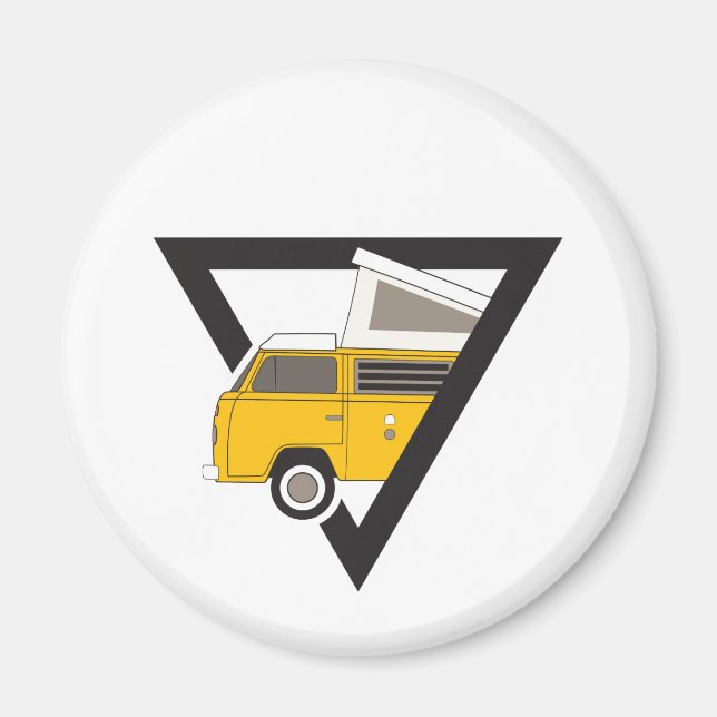 Triangle, klassischer Gelber Bus Magnet (Vorne)