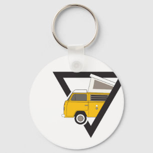 Triangle, klassischer Gelber Bus Schlüsselanhänger