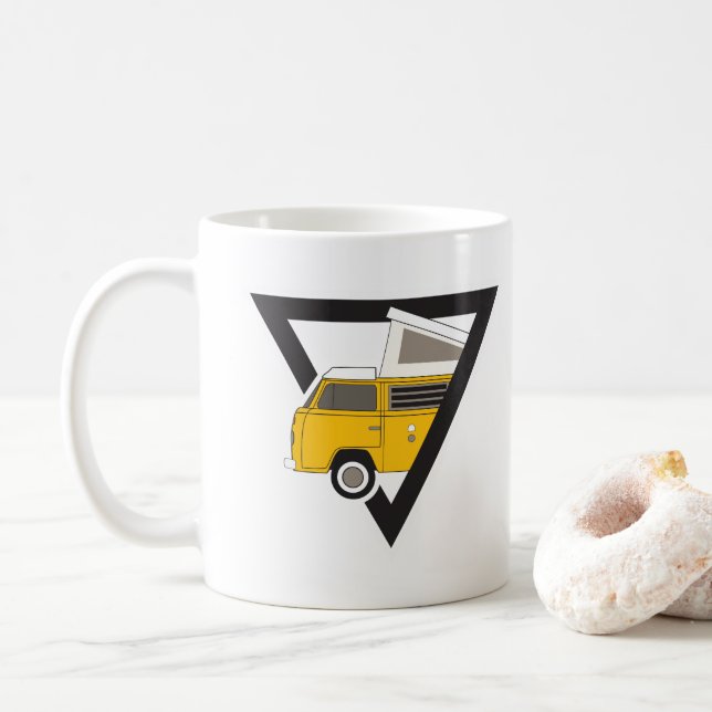 Triangle, klassischer Gelber Bus Tasse (Mit Donut)