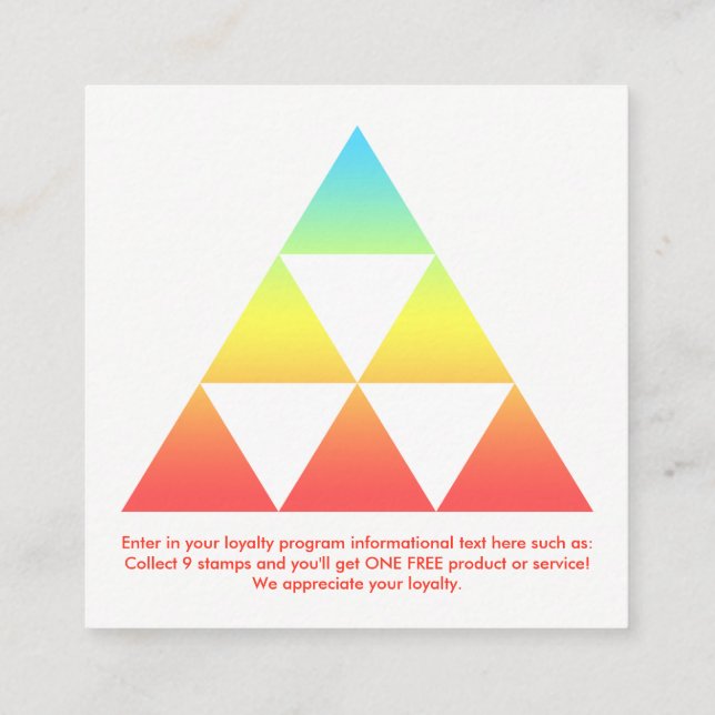 Triangle-Loyalität belohnt Quadrat Treuekarte (Rückseite)