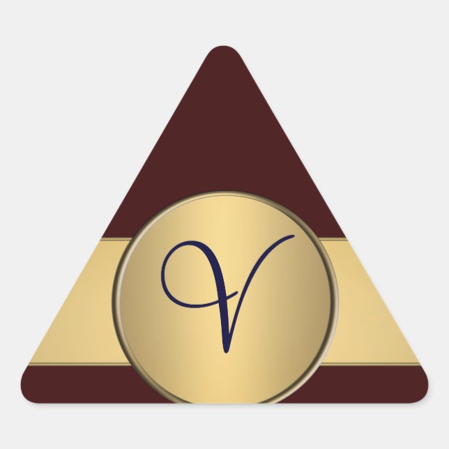 Triangle-Monogramm-Aufkleber - Maßgeschneiderte Dreieckiger Aufkleber (Vorderseite)