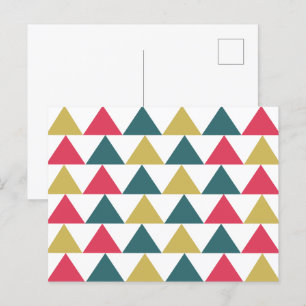 Triangle-Muster mit farbenfroher Geometrie Postkarte