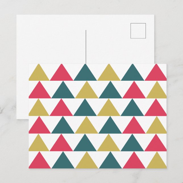 Triangle-Muster mit farbenfroher Geometrie Postkarte (Vorne/Hinten)