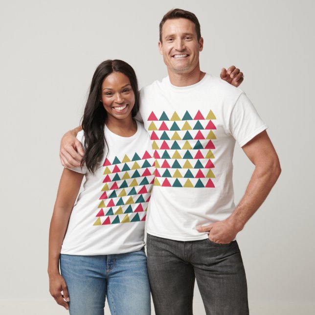 Triangle-Muster mit farbenfroher Geometrie T-Shirt (Unisex)