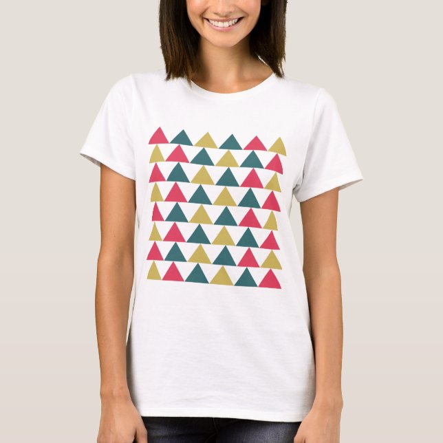 Triangle-Muster mit farbenfroher Geometrie T-Shirt (Vorderseite)