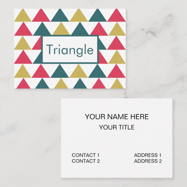 Triangle-Muster mit farbenfroher Geometrie Visitenkarte (Vorne/Hinten)