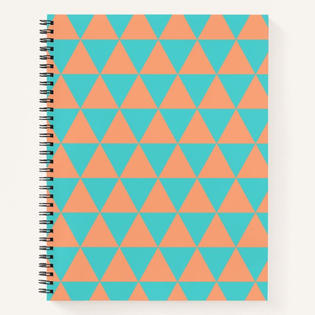 Triangle Muster Orange und Light Blue Notizbuch (Vorderseite)